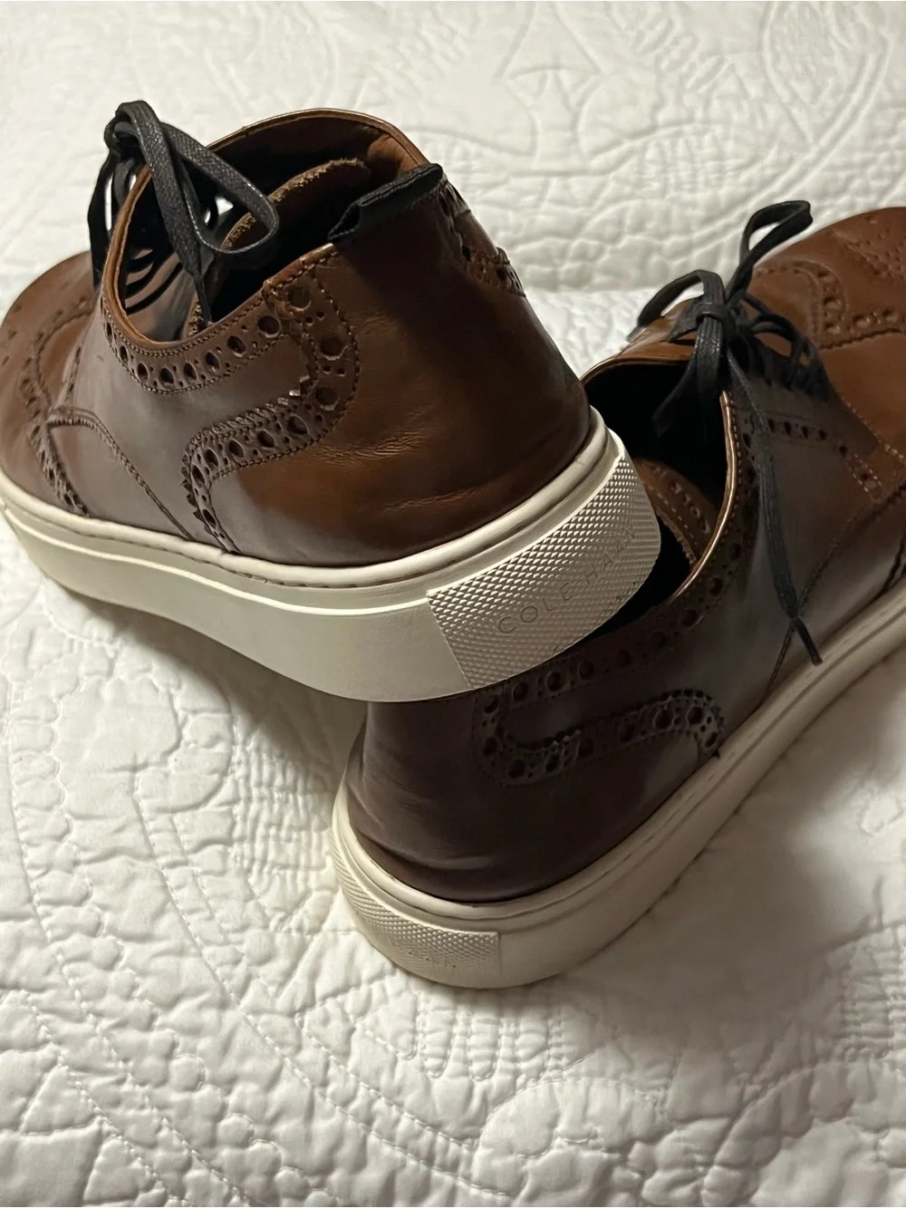 Cole Haan Brown Leather Brogue Derby Sneakers